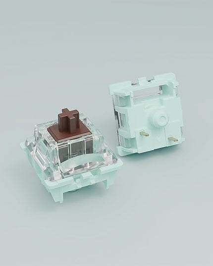 Jade Series 3.0 Brown Tactile Keyboard Switches,3-Pin 55gf 20mm Dual-Stage Spring Pre-lubed Switches for MX Mechanical Keyboard(Brown,45Pcs)