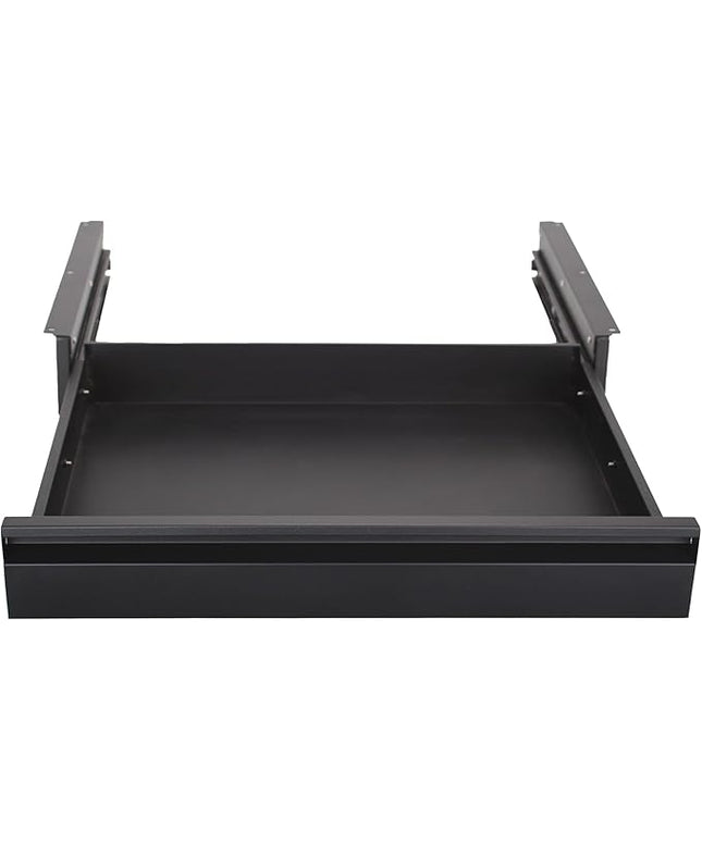 Under Desk Drawer For Desk 23.5 in, Pull out Storage Organizer with Slide Extension Mounted Under Flat Wooden Table or Workbench, Carbon Steel Hidden Desk Drawer