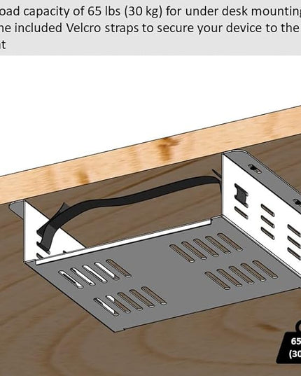 AEONS Under Desk Computer Mount Laptop PC Mount Wall Mount for Small Form Factor Case Desk Holder Shelf Drawer 10" x 3" x 8"