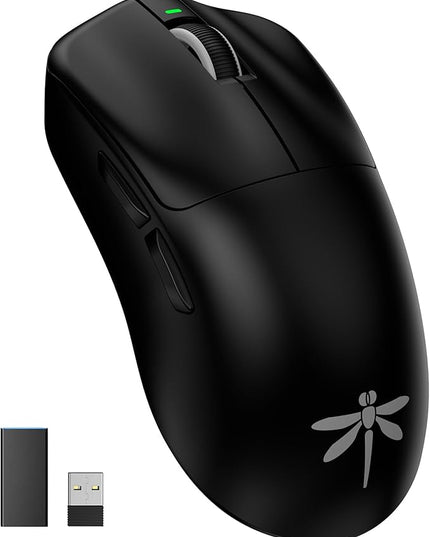 VGN F1 Pro Max Lightspeed Wireless Gaming Mouse with Dual-Mode 2.4G/Type-C Wired - 25K Sensor - 26,000 DPI - 55g Lightweight - 6 Programmable Buttons - Up to 200h Battery Life for PC/Mac- Black