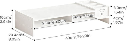 Two Tier Shelf Monitor Stand For Desk, 4.3 Inch Height Monitor Riser With Storage Organizer, Desktop Computer Riser, For Home