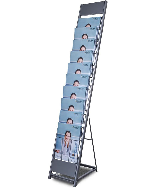 10-Layer Magazine Rack - 8.6"x11" Display Stand for Literature, Product Introductions & Public Reception Areas (A4 Width)