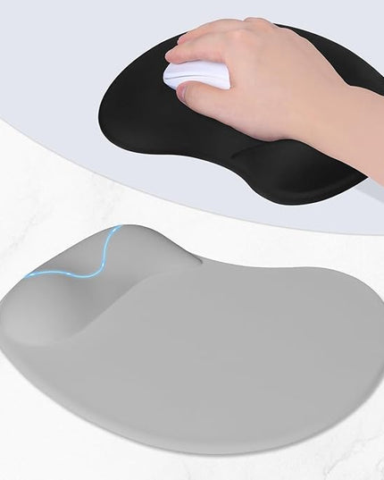 ITNRSIIET Ergonomic Mouse Pad, Cushioned Gel Wrist Rest, Non-Slip Base, Smooth Surface, Cute Multi-Color, 9.5 x 8.2 in, Space Gray
