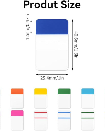1 Inch Tabs for Notebooks, 960 Pieces Sticky Note Tabs File Index Tabs for Books, Binders, Papers, Documents, File Folders (48 Sets 12 Colors)