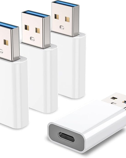 MOSWAG USB to USB C Adapter, USB C Female to USB Male Adapter Compatible with Apple MagSafe Watch 9/8/7/SE/Ultra, for iPhone 17 16 15 14 13 Mini Pro Max,iPad,Galaxy Note,Pixel,CarPlay,Wall Plug