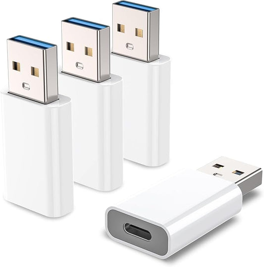 MOSWAG USB to USB C Adapter, USB C Female to USB Male Adapter Compatible with Apple MagSafe Watch 9/8/7/SE/Ultra, for iPhone 17 16 15 14 13 Mini Pro Max,iPad,Galaxy Note,Pixel,CarPlay,Wall Plug
