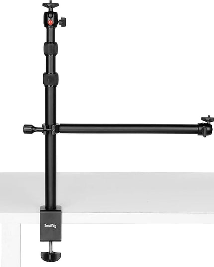 SMALLRIG Camera Desk Mount Table Stand with Magic Arm and 1/4" Ball Head, 13"-35.4" Adjustable Light Stand, Tabletop C Clamp for DSLR Camera, Ring Light, Live Streaming, Photo Video Shooting - 3992