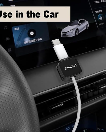 Magnetic Cable Clips Cord Organizer Holder,10-Pack Cable Management Cord Clips,Adhesive Phone Cable Wire Charger Cord Holder For Nightstand Desk Charging Cords Wall Car Desktop Office (10, Black)