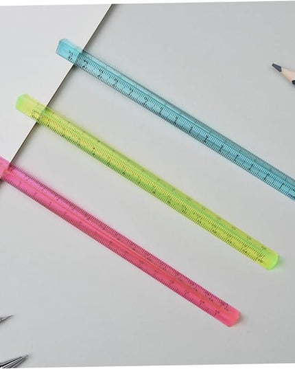Triangular Ruler 15CM Plastic Straight Ruler Practical Student Stationery Dual Scale Measuring Tool Office School Supplies Random Color