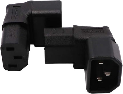 IEC C14 to C13 Power Adapter PDU Plug/Socket Up 90 Degree for LCD Wall Mount TV 2 Pack