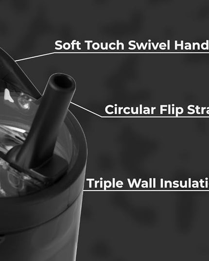 HydroJug Sport - Stainless Steel Tumbler with Straw, Vacuum Insulated, 40oz Leakproof Water Bottle, Ergonomic Design, Reusable, Dishwasher Safe, Rubber Base, Durable for Gym or Outdoors, Black Leopard