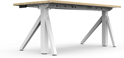 DEZCTOP Revon Pro Electric Standing Desk, 59" x 31.5" Large Work Surface, Height Adjustable (27.6"-47.2"), Sturdy Keel Frame, with Magnetic Modular System, Anti-Collision, Oak for Home Office