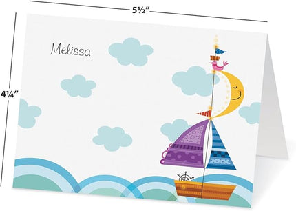 Current Imagination Personalized Note Cards - 24 Cards with White Envelopes, 4¼ x 5½ Inch Size, Blank Stationery, Add Names or Text, For Thank You Notes, Invitations, & Announcements