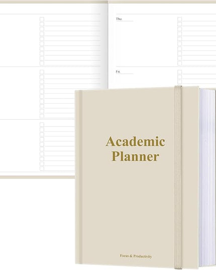 Academic Planner for 2026 or Anytime – 8.5" x 11" Undated Weekly Student Planner For Homeschool, High School, College & Nursing Students, 200 Pages, Beige
