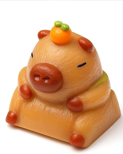Cute Capybara Artisan Keycap R1 SA Profile Custom Cartoon Replacement Keycaps 1U ESC Handmade Gaming Resin Key Cap Cherry MX Switch Compatible Mechanical Keyboard Lover Gift