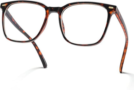 MACJERO Oversized Square Blue Light Blocking Glasses for Women Men, Anti-Fatigue Computer Monitor Gaming Glasses Reduce Eye Strain(((Brown Tortoise)