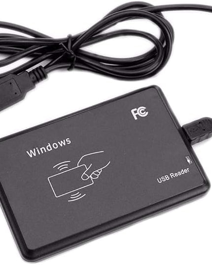 HiLetgo 125Khz EM4100 USB RFID ID Card Reader Swipe Card Reader Plug and Play with Cable First 10 Digit (Only Read 125kHz ID Card, Cannot Read IC Card. See Product Pictures)