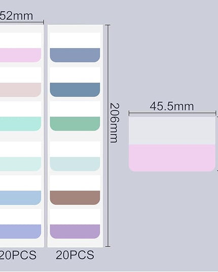 AccEncyc 240 Pcs Colored Index Tab 1"x1.8" Large Book Sticky Tabs Repositionable Page Tabs Flags Page Markers Labels for Notebooks, Filing, Classification,12 Colors