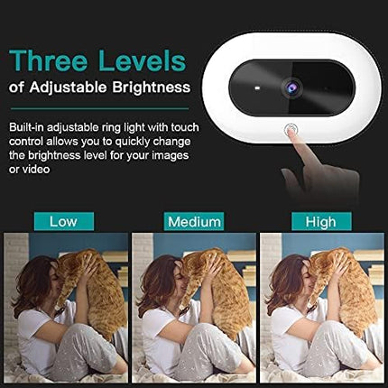 NexiGo StreamCam N930E with Software, 1080P Webcam with Ring Light and Privacy Cover, Auto-Focus, Plug and Play, Web Camera for Online Learning, Zoom Meeting Skype Teams, PC Mac Laptop Desktop