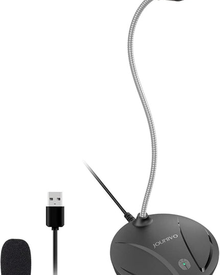 JOUNIVO USB Microphone for Computer, PC/Laptop Mic, Mute Button with LED Indicator, 360 Degree Gooseneck Design, Desktop Microphone for Streaming, Recording, Dictation, Podcasting, YouTube, JV610