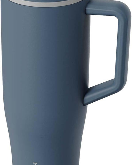 KISSKIND 40 oz Tumbler with Handle and Straw | Lumi Spin Hidden Straw 100% Leakproof Insulated Tumbler | Stainless Steel Water Bottle for Mom, Nurse, Teacher | Blue