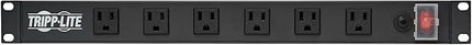 Tripp Lite 12-Outlet Rack Mount Power Strip PDU, Six Front & Six Rear Facing Outlets, 15A, 120V, 15ft Cord with Right-Angle Plug, Horizontal 1U Rack Mount, Black