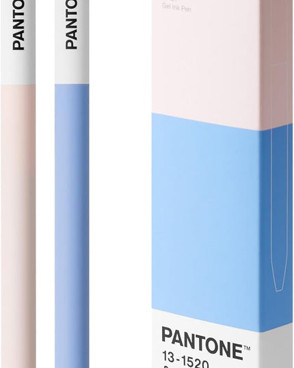 Kaco FIRST Gel Pens 2 Pieces with Black Ink, 0.5 mm Fine Point, Smooth Writing Experience, Aesthetic Cute Stationery for Journaling, Note Taking Pens (2016 Serenity & Rose Quartz)