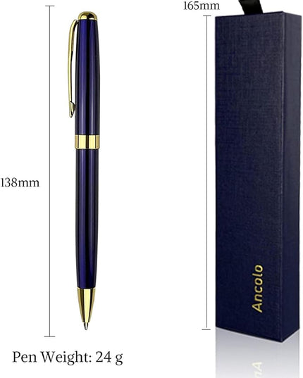 Ancolo Personalized Luxury Ballpoint Pens Writing Set Fancy Nice Gift Pen Set for Friends Executive Business Office - Custom with Your Name or Message with 10 extra Refills