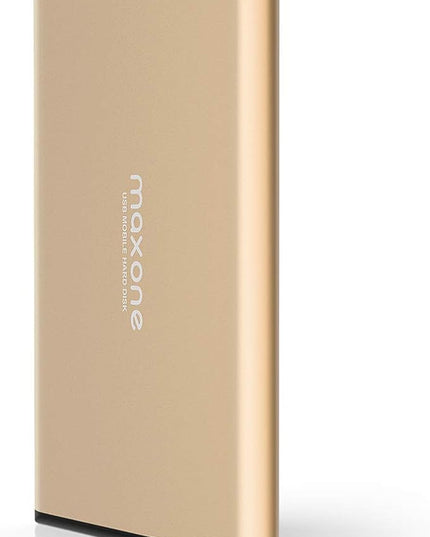 Maxone 320GB Ultra Slim Portable External Hard Drive HDD USB 3.0 Compatible with PC, Laptop, Gold