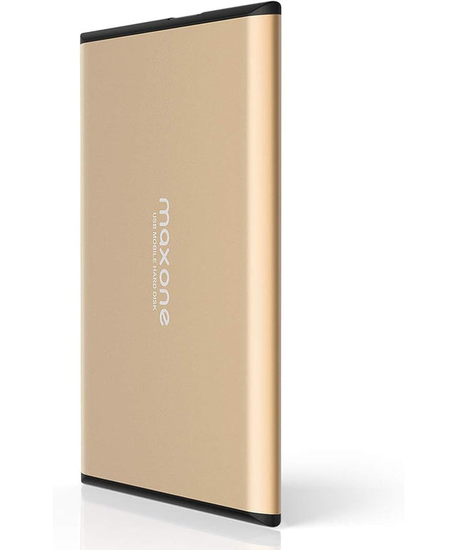 Maxone 320GB Ultra Slim Portable External Hard Drive HDD USB 3.0 Compatible with PC, Laptop, Gold
