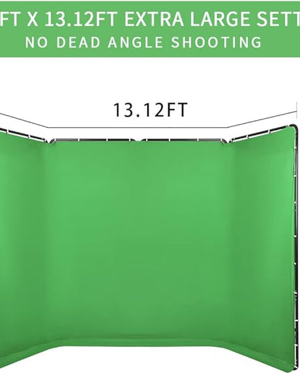 7.87ft x 13.12ft Portable Large Chromakey Green Screen Backdrop with Stand Photography Background Support System for Photo Studio Video Shooting, Live Streaming, Parties, Keying, Stage