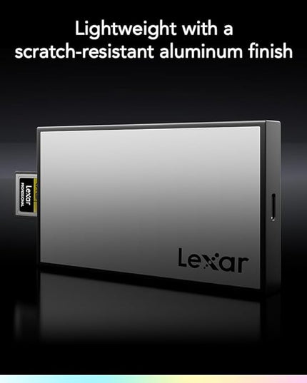 Lexar Professional Workflow CFexpress 4.0 Type A Card Reader, Pairs with Lexar Professional Workflow, USB-C to USB-A Adapter, Compatible with PC, Laptop, Tablet, Smartphone (LPWF730N-5ANGL)