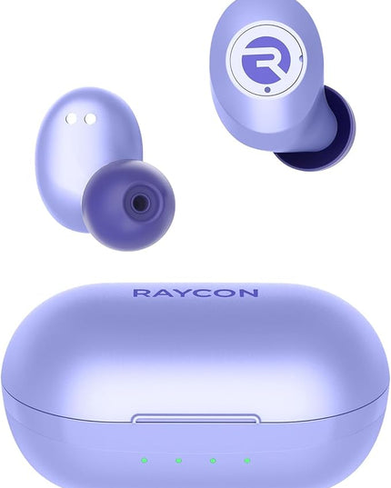 Raycon Everyday Earbuds Classic Bluetooth Wireless with Microphone - Stereo Sound, Active Noise Canceling, in-Ear Bluetooth Headset True Wireless Earbuds 32 Hours Playtime (Purple)