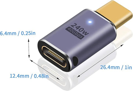 Poyiccot USB C Extender - 240W, 2Pack USB Type C Extension Adapter, 40Gbps USB C Male to Female Adapter for iPad, iMac, MacBook, Thunderbolt