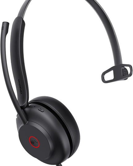 Yealink UH35 USB Headset with Microphone,Mono Wired Headset with Noise Cancelling Mic,Computer Headset Teams Certified,for Home Office Online Meeting Call Center, All Day Comfort