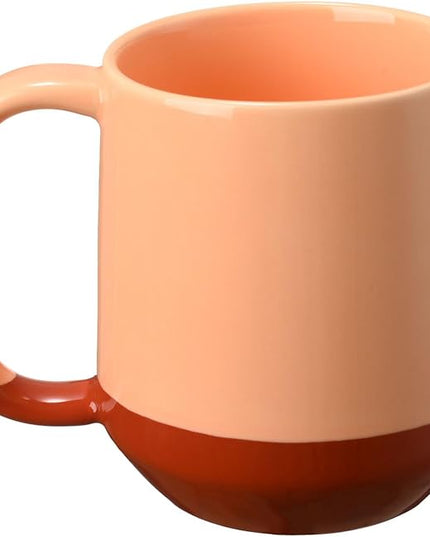 Miicol Ceramic Coffee Mug, 16 oz Large Coffee Cup, Tea Mug with Handle, Flat Bottom Mug for Men, Women, Office, Microwave and Dishwasher Safe, Multi-Color, Caramel Peach