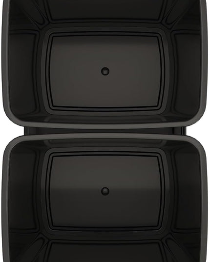 Rev-A-Shelf Double Pullout Trash Can for Under Kitchen Cabinets 35 Qt. 8.75 Gallon w/Soft-Close Slides for 18” Base Cabinets Black, 53WC-1835SCDM-218