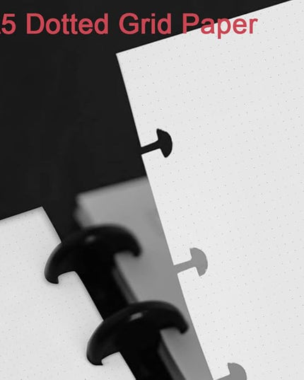 (3-Pack) Junior Size TUL Discbound Dotted Refill Paper, 8-Disc Disbound Insert, 300 Sheets/600 Pages Dot Grid Paper, 100gsm White Paper, 5.8'' x 8.2''