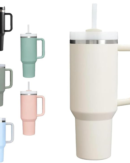H&F Clicks Insulated Tumbler, Stainless Steel Tumbler with Leakproof Lid for Water, Coffee or Iced Tea. Cup Holder Compatible for Travel, BPA-Free Water Bottle, Vacuum Insulated Tumbler.