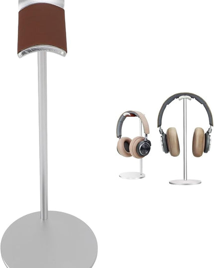 Jectse Headphone Stand, Aluminum Alloy Headset Holder with Soft Top and 10cm Solid Base, for Home Studio Desktop Organization (Silver)