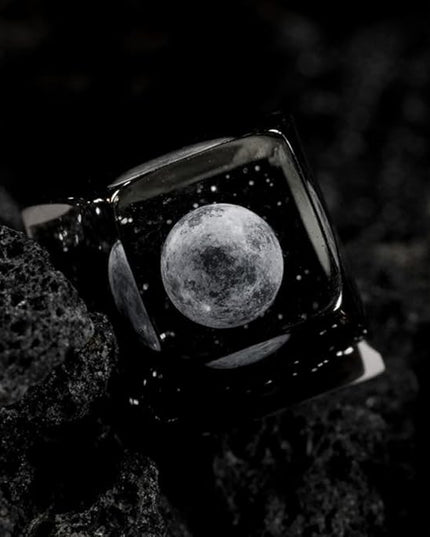 Moon Satellite Planet Artisan Keycap R1 SA Profile Custom Solar System Planets Keycaps 1U ESC Handmade Resin Gaming Galaxy Key Cap Cherry MX Switch Compatible Mechanical Keyboard Space Lover Gift