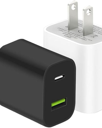 2 Pack USB C Charger Block, Dual Port Type C Wall Charger Fast Charging 20W Power Adapter Cube for iPhone 14/14 Pro/14 Pro Max/14 Plus/13/12/11, XS/XR/X, iPad, Samsung, More