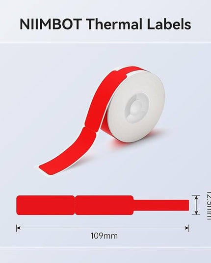 NIIMBOT Red Cable Labels for D11/D110/D101 Label Maker, 0.49'' x 4.29''(12.5mm x 109mm), Thermal Label Tape for Home Office Labeling Tape Replacement