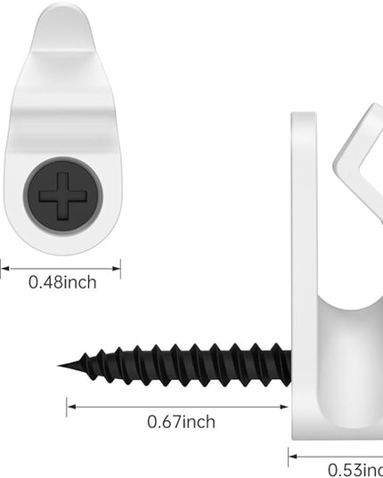 GEZIDEA String Light Hanger Hooks, Screw in Hooks for Hanging Christmas Lights, White, 50 Pack (Big)