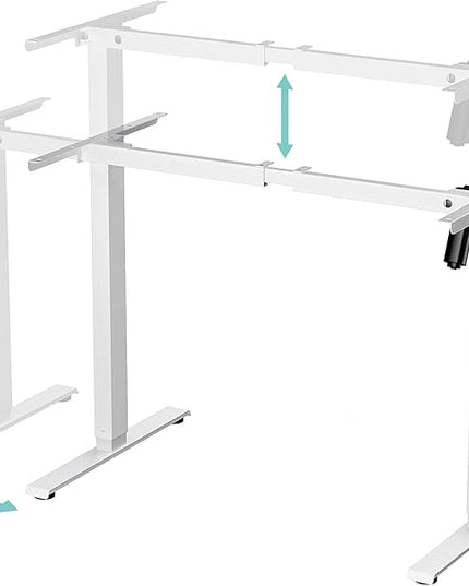 Electric Standing Desk Frame, Single Motor Height Adjustable Desk Legs with 4 Memory Presets, Lifts up to 46.8 in, 176 lb Capacity, White Frame Only