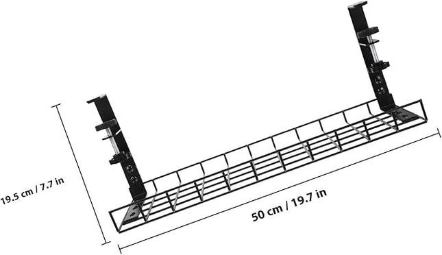 Under Desk Cable Organizer Tray 500Mm No Drill Cable Management Rack Wire Holder for Office Desk Power Strip Storage