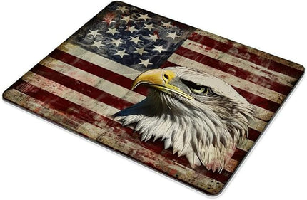 Square Mouse Pad Fierce Eagle and National Flag -3,Gaming Mouse Pads for Desk,Soft Computer Waterproof Non-Slip Mouse Mat