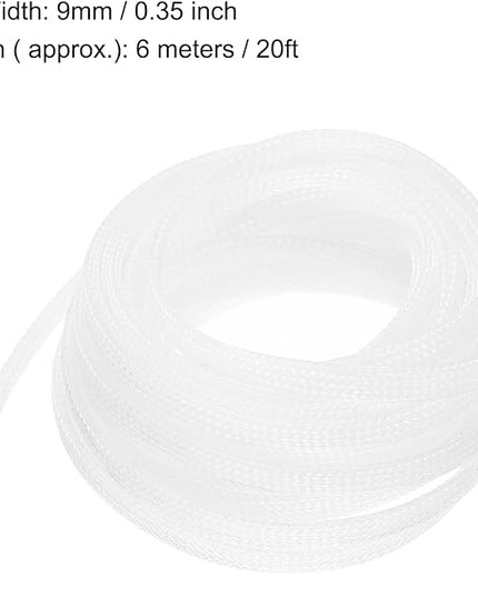 uxcell PET Expandable Sleeving 20ft 1/4" Clear Cable Management Sleeve Cord Organizer for Wrap Protect Cable