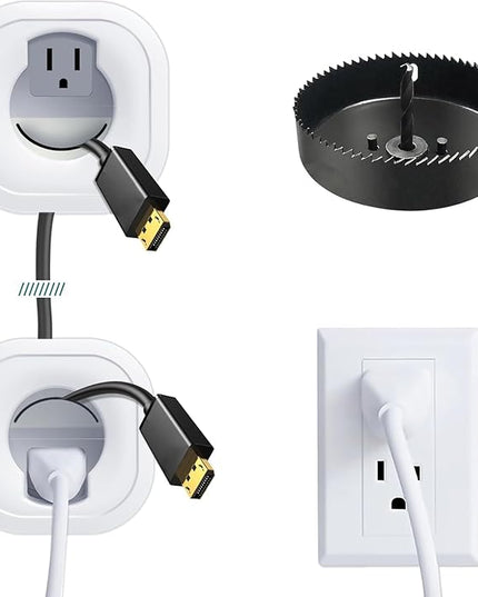 in-Wall Cable Management kit, Cord Hiding for Wall, Hide TV Wires When Mounting A TV, Includes Power & Low Voltage Cable Management, Includes Hole Saw Drill Attachment for Easy Install