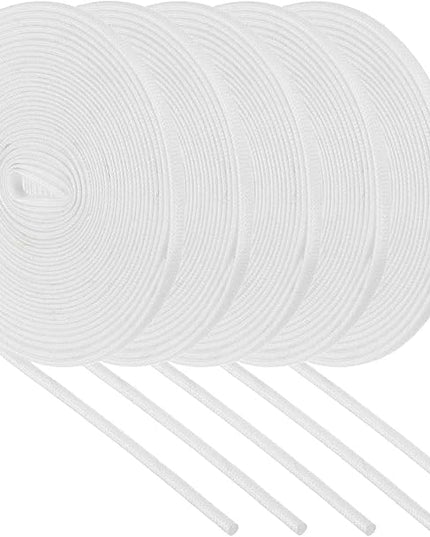 MECCANIXITY 5Pcs Wire Insulation Braid Fire Sleeve,16.4Ft-2mm ID White, High Temp Silicone Coated Fiberglass Sleeving for Automotive Hose Lines Electrical Wiring